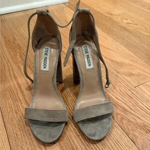 Steve Madden Taupe Suede Block Heels